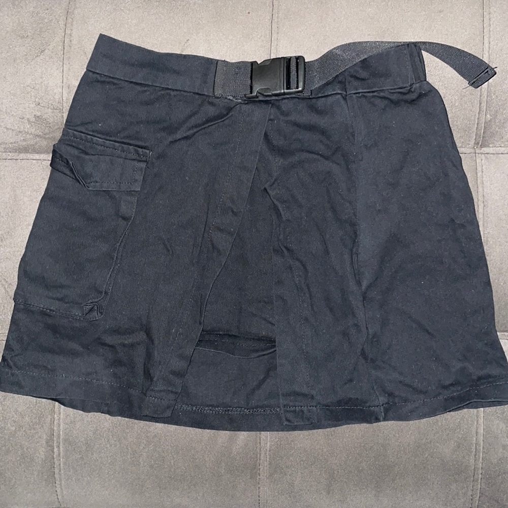 Black Mini Skirt With Belt buckle